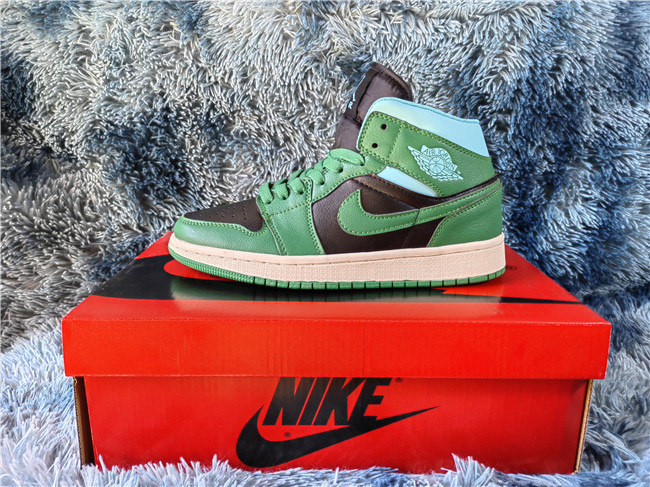 Women's Running Weapon Air Jordan 1 Black/Green Shoes 0309 Women's Running Weapon Air Jordan 1 Black/Green Shoes 0309